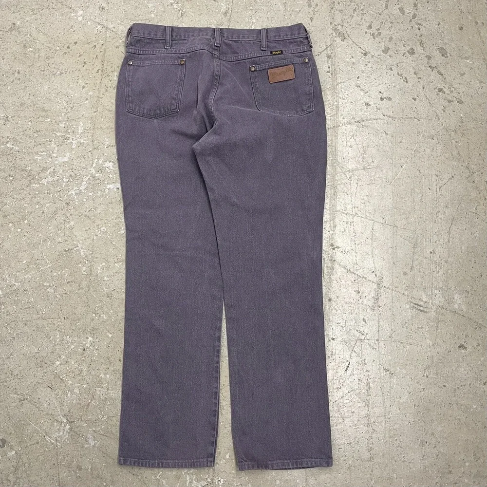 Vintage Wrangler Jean 35x30 Purple Pants 936 Slim Cowboy Western Denim Tag 36x32